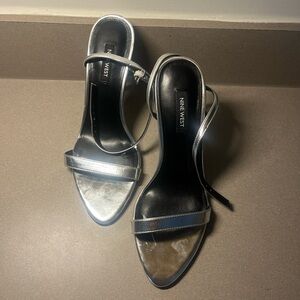 Nine West Metallic Silver Heels